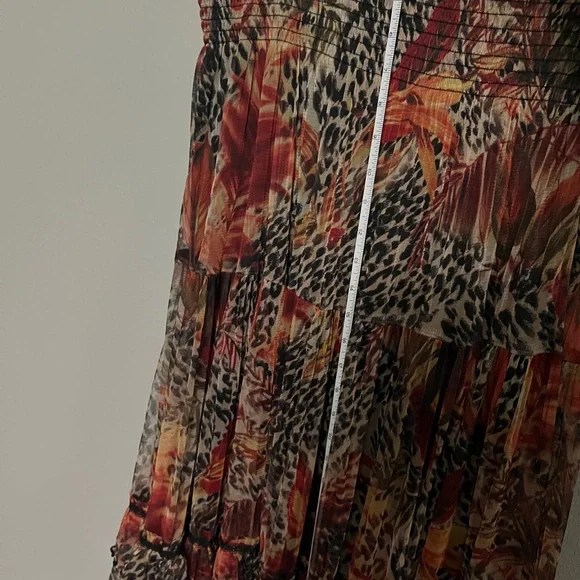 Sheer flowy leopard print floral dress that converts to a long skirt size XL - Picture 3 of 11